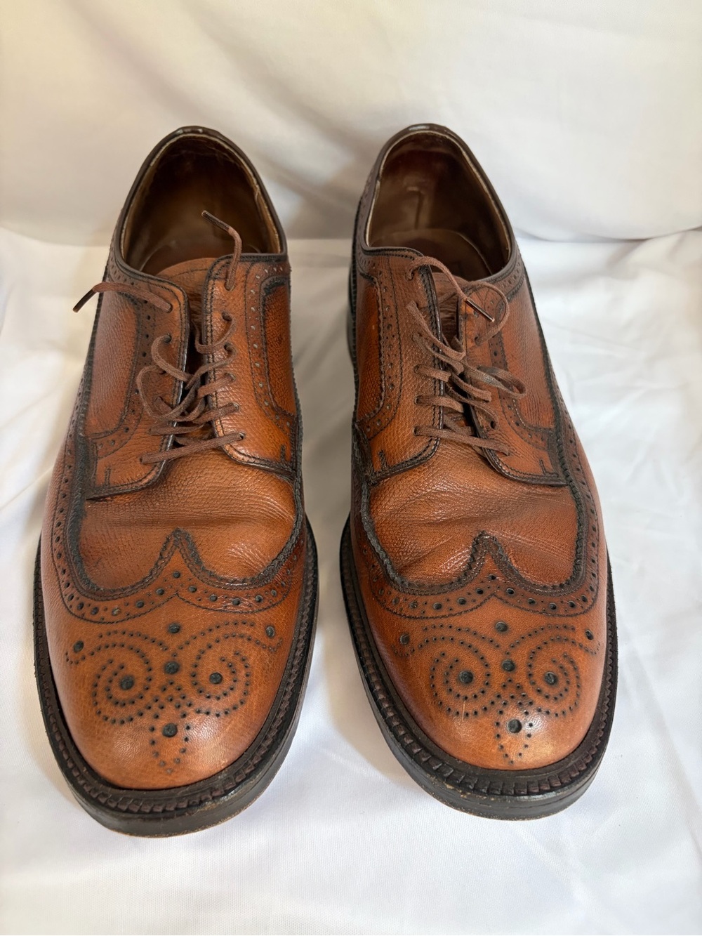 Men's Tan Leather Wingtip Oxfords